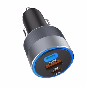 FORCELL F-ENERGY Alu automobiļa lādētājs 2 x Type C + USB A PD QC4.0 SFC2.0 3A 85W pelēks
