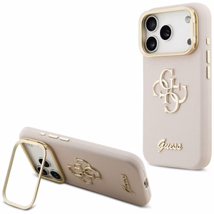 GUESS viedtālruņa apvalks IPHONE 17 Pro GUHCP17LPCS4GSP (Grained PU Big 4G & Stand Camera) rozā