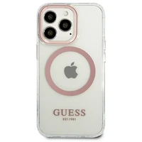 Guess GUHMP13LHTRMP iPhone 13 Pro / 13 6,1" rozā/rozā hard maciņš Metal Outline Magsafe
