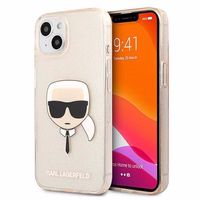 KARL LAGERFELD KLHCP13SKHTUGLGO IPHONE 13 MINI 5.4 "zelta/zelta maciņš GLITTER KARL`S HEAD