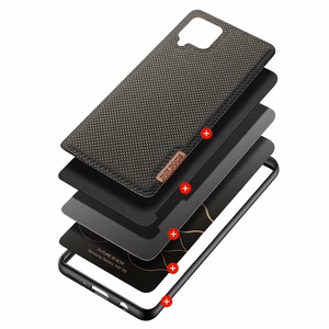 Dux Ducis Fino apvalks pārklāts ar neilona materiālu Samsung Galaxy A42 5G zaļš