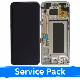 LCD displejs saderīgs ar Samsung G955 S8 Plus ar rāmi / zeltains / (Service Pack)
