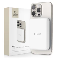 Tech-Protect LifeMag PB11 portatīvais lādētājs ar MagSafe 10000mAh 15W USB-C portu - balta + USB-C kabelis