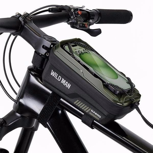 WILDMAN ceļojumu soma velosipēda rāmim ar rāvējslēdzēju 1L (4"-7") GX200 zaļš