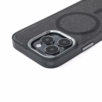 Spīdīgs vāciņš ar mirdzumiem priekš Samsung Galaxy S26, saderīgs ar MagSafe - melns