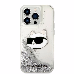 Karl Lagerfeld KLHCP14XLNHCS iPhone 14 Pro Max 6.7" sudrabains sudrabains kietais apvalks Glitter Choupette Head