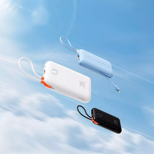 Veger K2 (W2068) 20000 mAh powerbank 35W PD QC3.0 ar iebūvētiem USB-C un Lightning kabeļiem, melns