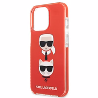 Karl Lagerfeld Karl & Choupette Head viedtālruņa apvalks iPhone 13 Pro / iPhone 13 - sarkans