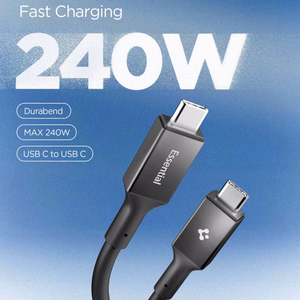 Spigen Essential EB24012CC USB-C / USB-C 240W 120 cm kabelis - melns