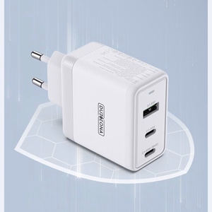 Dux Ducis Duzzona sienas lādētājs T1 GaN - USB + 2x USB-C - PD 65W balts