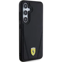 Ferrari Hot Stamp V Lines magnētiskais viedtālruņa apvalks Samsung Galaxy S24+ - melns