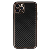 TEL PROTECT Leather Carbon viedtālruņa apvalks Iphone 11 melns