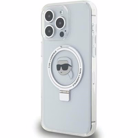Karl Lagerfeld KLHMP15XHMRSKHH iPhone 15 Pro Max 6.7" balts ar statīvu Viedtālruņa apvalks Karl Head MagSafe