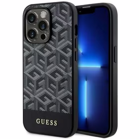 Guess GUHMP14XHGCFSEK iPhone 14 Pro Max 6.7" melns cietais apvalks GCube Stripes Magnētiskais