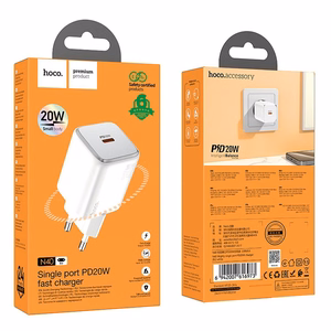 Lādētājs Hoco USB C QC PD 20W N40 balts