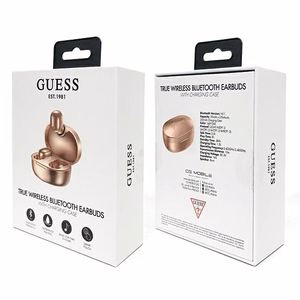 Guess GUTWST30GO TWS Bluetooth Austiņas + zeltains/zeltains docking station
