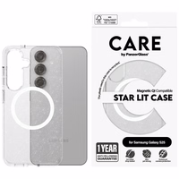 CARE by PanzerGlass Flagship Urban Combat Starlight White QI viedtālruņa apvalks Samsung Galaxy S25 - caurspīdīgs