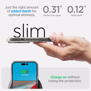 Spigen Ultra Hybrid Magnētiskais apvalks ar MagSafe iPhone 14 Pro - caurspīdīgs/balts