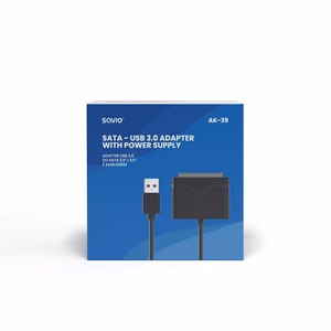 SAVIO AK-39 USB 3.0 – SATA III adapteris 3,5″/2,5″ diskdziņiem ar barošanas bloku, melns
