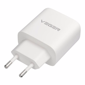 Tālruņa lādētājs VEGER USB A + C tips PD QC3.0 3,25 A 65 W + kabelis USB C uz USB C TR67, balts