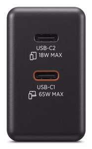 Lenovo Dual USB-C 65W GaN G0A6065BEU – GaN lādētājs ar divām USB-C pieslēgvietām, 65 W