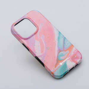 FORCELL F-PROTECT Mirage, militāri pārbaudīts apvalks ar MagSafe, saderīgs ar IPHONE 15 rozā marmors