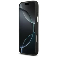 Guess Grained Big 4G Classic Logo viedtālruņa apvalks iPhone 17 Pro Max - melns