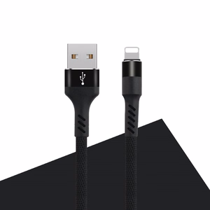 Maxlife MXUC-01 kabelis USB - Lightning 1,0 m 2A melns neilona materiāls