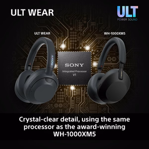 Sony ULT WEAR – bezvadu Bluetooth austiņas ar ULT POWER SOUND, dziļiem basiem, trokšņu slāpēšanu, līdz 30 h akumulatoru