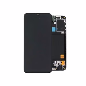 Displejs Samsung A405 A40 2019 ar skārienjutīgo stiklu un rāmīti melns oriģināls (8/10 used / lietots)