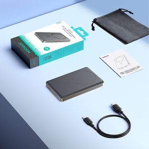 Joyroom JR-PBM08 Pro 22,5 W 10000 mAh ārējais akumulators ar bezvadu uzlādi un 2 x USB-C – titāna krāsā