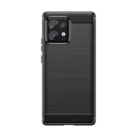 Carbon Case silikona viedtālruņa apvalks Motorola Edge 40 Pro - melns