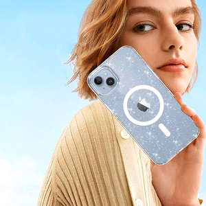 Tech-Protect FlexAir Hybrid Magnētiskais iPhone 13/14 apvalks - caurspīdīgs ar spīdumiem