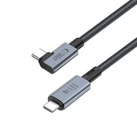Tech-Protect UltraBoost Max L USB-C 4.0 (taisns) / USB-C 4.0 (leņķa) PD 240W 8K 40Gbps 1.5m kabelis - pelēks