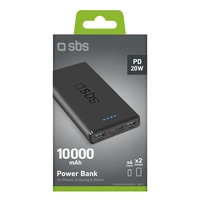 Portatīvais lādētājs SBS TTBB10000FASTPD20K 10000 mAh 20W ar Power Delivery - melna