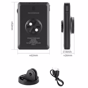 Rockbros JP008 priekšējais velosipēda lukturis ar ārējo akumulatoru 5000mAh 150lm IPX6 - melns