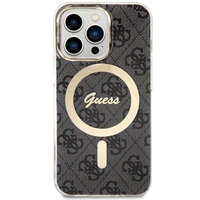 Guess GUHMP13LH4STK iPhone 13 Pro / 13 6.1" melns/melns cietais apvalks 4G MagSafe
