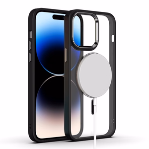 Tel Protect Magnētiskais caurspīdīgs viedtālruņa apvalks Iphone 13 Pro Ķiršu krāsa