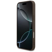 Guess 4G Strap Triangle Logo Magnētiskais viedtālruņa apvalks iPhone 17 Pro Max - brūna