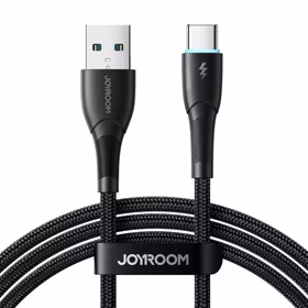 Joyroom Starry Series SA32-AC3 3A USB-A / USB-C kabelis 1 m - melns