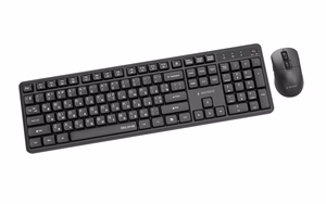 GEMBIRD KBS-WMS-01-CYRL bezvadu tastatura un pele, kirilica, melna