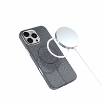 Mirdzošs plāns magnētiskais viedtālruņa apvalks iPhone 12 / 12 Pro 6,1" melns