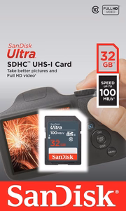 SanDisk atmiņas karte 32GB SDHC Ultra 100 MB/s