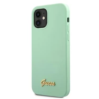 Guess GUHCP12SLSLMGGN iPhone 12 mini 5.4" zaļš/zaļš cietais apvalks Metal Logo Script