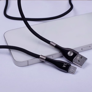 Forever Sleek kabelis USB - USB-C 1,0 m 3A melns