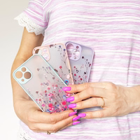 Dizaina apvalks iPhone 12 Pro Max ziedu apvalks tumši zils