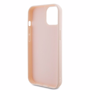 Karl Lagerfeld 3D gumijas spīdīgs logotips viedtālruņa apvalks iPhone 15 Plus - rozā