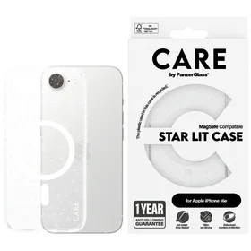CARE by PanzerGlass Flagmanis Urban Combat StarLight Balta Magnētiskais iPhone 16e viedtālruņa apvalks - caurspīdīgs