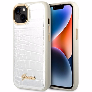 Guess GUHCP14SHGCRHS iPhone 14 6.1 "sudraba cietais apvalks Croco kolekcija