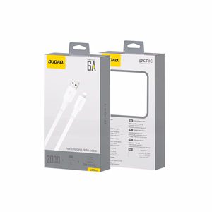 Dudao L2sL USB-A - Lightning 6A kabelis 1,2 m - balts